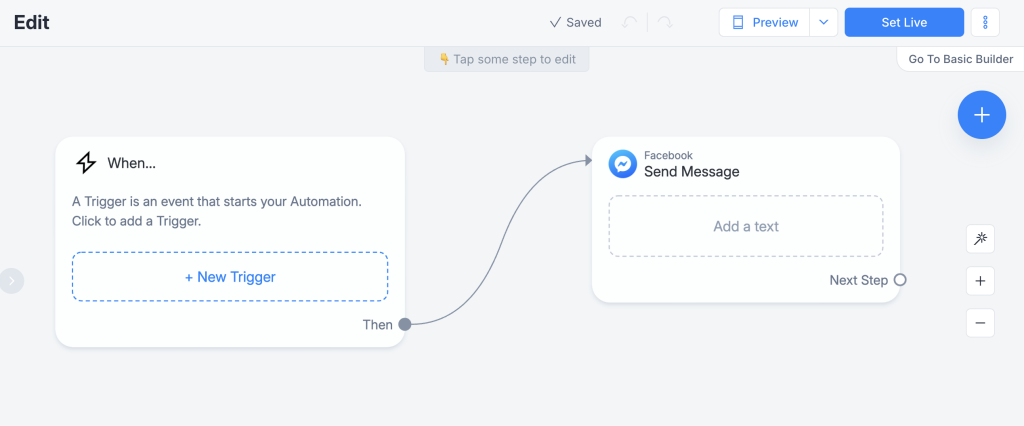 Generate a sequence in Manychat AI to automate customer responses via Messenger.